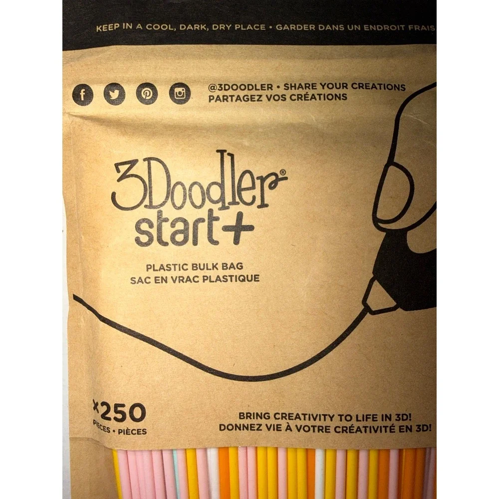 3Doodler Start+ Plastic Bulk Bag 250 Pieces Fire & Ice Mix 3DS-ECO-MIX1-250 NEW